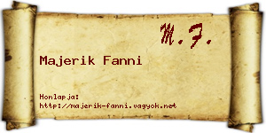 Majerik Fanni névjegykártya